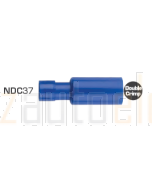 Quikcrimp NDC37 Blue Double Crimp Nylon Female Bullet Terminals - Pack of 100. (5mm)