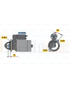 Bosch 0001109031 Starter Motor to suit Lombardini 58401910