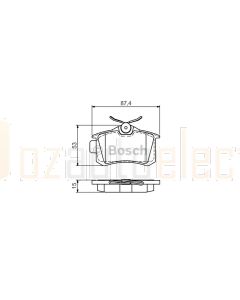 Bosch 0986494519 Brake Pad Set BP1440 - Set