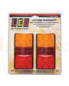 LED Autolamps 150BAR2 Stop/Tail/Indicator & Reflector Combination Lamp (Twin Blister)