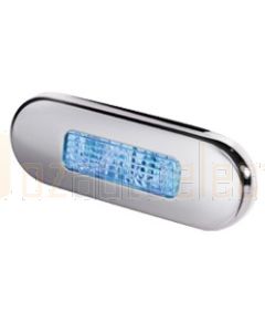 Hella 2XT959680611 Blue LED Step Lamp with Polished stainless steel rim