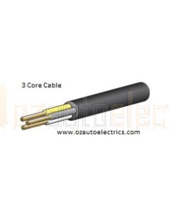 3 Core Cable White, Yellow & Brown 3mm - 1m Cut to Length