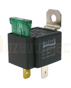 Britax Mini Relay 24V 30amp N/O 4 Pin with Blade Fuse Resistor
