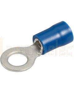 Narva 56078BL Blue Ring 5mm Terminal Flared Vinyl insulated Eye Terminal to suit 4mm cable