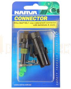 Narva 56471BL 1 way Waterproof Connector with Terminals and Seals (Blister Pack)