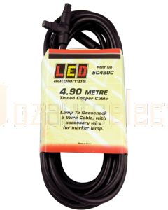 LED Autolamps 5C490C 4.9 Meter Trailer Plugin Cable - 	Lamp to Gooseneck Cable