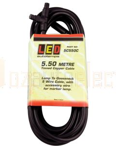 LED Autolamps 5C550C 5.5 Meter Trailer Plugin Cable - Lamp to Gooseneck Cable