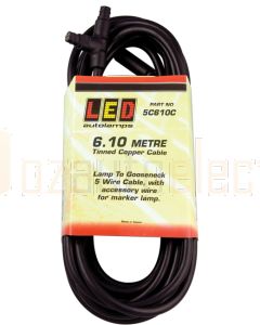 LED Autolamps 5C610C 6.1 Meter Trailer Plugin Cable - Lamp to Gooseneck Cable