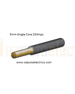 Black Single Core Cable 5mm - Cut to Length