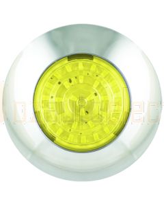 LED Autolamps 75 Series Yellow Lens Water Proof Lamp- 12V Chrome