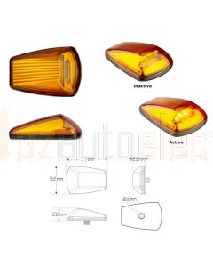 LED Autolamps 77AM2 9-32V Amber Side Direction Indicator 
