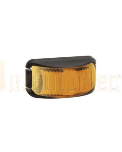 Narva 9-33 Volt L.E.D Front End Outline Marker or External Cabin Lamp (Amber) with Black Deflector Base and 2.5m Cable (91623)