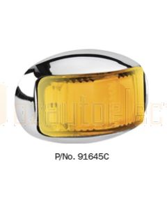 Narva 91645C 9-33 Volt L.E.D Side Direction Indicator Lamp (Amber) with Oval Chrome Deflector Base and 0.5m Cable