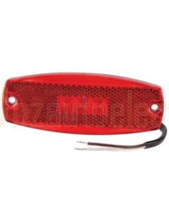 Narva 91708 9-33 Volt L.E.D Rear End Outline Marker Lamp (Red) with In-built Retro Reflector and 0.5m Cable