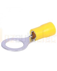 YELLOW RING CONNECTORS TERMINALS 8.4mm HOLE FOR 3mm²-6mm² CABLE 50 PACK 