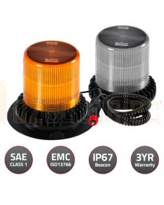Britax 2500 Lumen LED Beacon with Suction magnetic base, amber lens and Die-cast Alloy Base
