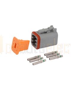 Deutsch DT Series 6 Way Plug Connector Kit with Green Band Contacts