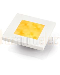 Hella Marine 2XT980588-051 Amber LED Square Courtesy Lamp - 24V DC, White Plastic Rim