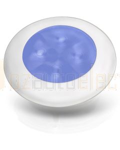 Hella Marine 2XT980503-241 Blue LED Round Courtesy Lamps - 24V White Plastic Rim