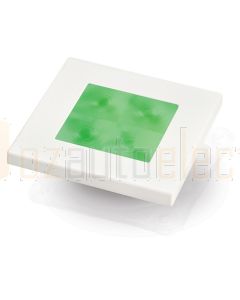 Hella Marine 2XT980583-051 Green LED Square Courtesy Lamp - 24V DC, White Plastic Rim