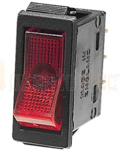 Hella Off-On Rocker Switch - Red Illuminated, 12V (4427)
