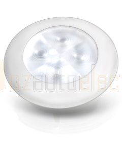 Hella 2XT980501741 24V Warm White LED 'Enhanced Brightness' Round Courtesy Lamps with White Plastic Rim