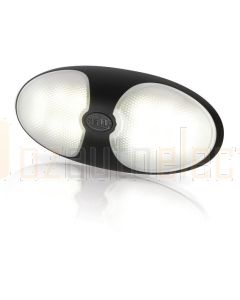 Hella Marine 2JA980704-021 White LED DuraLED 12 Lamp with Switch - Single Blister Pack, Black Shroud