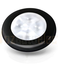 Hella 2XT980501551 24V White LED 'Enhanced Brightness' Round Courtesy Lamps with Black Plastic Rim