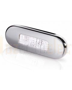 Hella Marine2XT959680-811 White LED Oblong Step Lamp - 10-33V DC, Polished Stainless Steel Rim