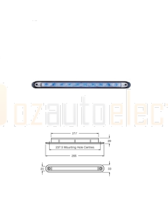 Hella GenII Wide Rim Strip LED - Blue Illuminated, 24V DC (95907365)