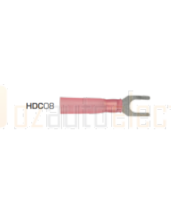 IONNIC HDC08 Heatshrink Fork/Spade Terminal 4mm - Red (Pack of 100)