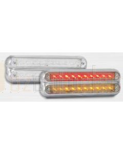 LED Autolamps 235CCAR12 Stop/Tail/Indicator Combination Lamp - Chrome, Clear Lens (Blister)
