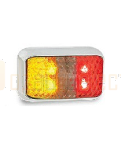 LED Autolamps 35CARMB Red/Amber Side Marker with Chrome Bracket (Bulk Poly Bag)