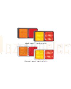 LED Autolamps 80CARM Double Series Stop/Tail/Indicator Combination Lamp - Chrome, Multivolt (Blister Single)