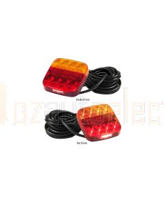 LED Autolamps 99ARLM10 Stop/Tail/Ind/Reflector/Licence Combination Lamp with 10m Cable - Multivolt (Bulk Poly Bag)