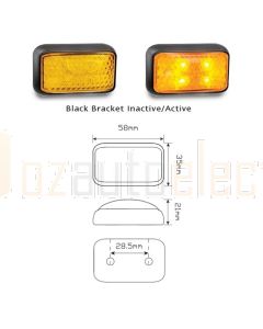 LED Autolamps 35AM 35 Series Amber Marker Lamp (Blister Single)