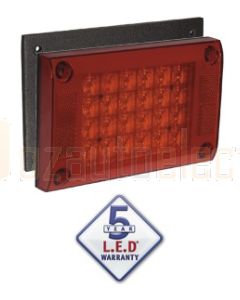 Narva 94810 9-33 Volt L.E.D Rear Stop/Tail Lamp (Red), 0.5m Cable, Surface Mount Gasket and Security Caps