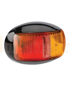 Narva 91605 9-33 Volt L.E.D Side Marker Lamp (Red / Amber) with Oval Black Deflector Base and 0.5m Cable