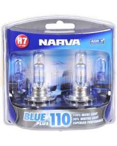 Narva 48535BL2 Halogen H7 Globe 12V 55W Blue Plus 110 PX26d (Blister Pack of 2)