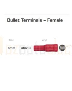 Quikcrimp Bullet Female Pre-Insulated Terminal Red 0.5 - 1.5mm2 Pack of 100
