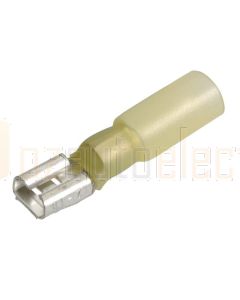 IONNIC HDC50 6.3mm Crimp & Seal Female Blade Heatshrink Terminals - Yellow (Pack of 100)