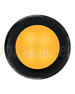 Hella Amber LED Round Courtesy Lamp - Black Plastic Rim (24V)