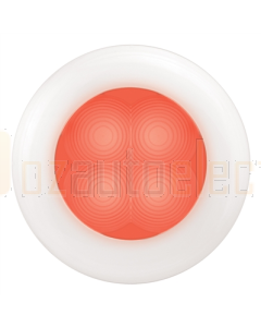 Hella Red LED Round Courtesy Lamp - White Plastic Rim (24V)