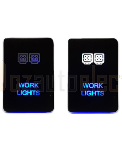 Lightforce CBSWTY2W Momentary Positive Polarity Switch, Work Light - WH/BL LED (inc Hilux/Prado/Ranger PXII)