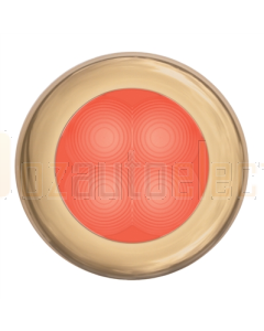 Hella 2XT980508231 Red LED Round Courtesy Lamp - Gold Stainless Steel Rim (24V)