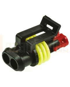 TE Connectivity 282080-1 AMP SUPERSEAL 1.5 Series Plug, 1 Row 2 Way Connector Housing (bag of 10)