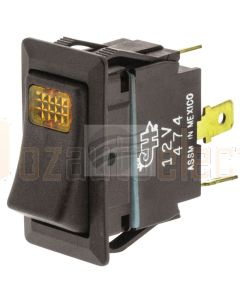 Cole Hersee 58328-13BX Amber 12V SPST On/Off Rocker Switch