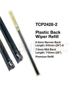 Tridon TCP2428-2 Wiper Refill Plastic - 610mm & 710mm (Combo Pack)
