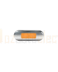 Hella Amber LED Front End Outline Marker Lamp 9-33V S/Steel Rim
