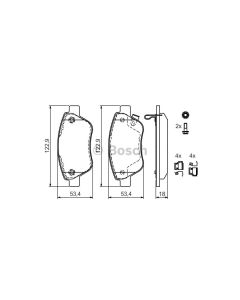 Bosch 0986494092 Brake Pad Set BP1002 - Set